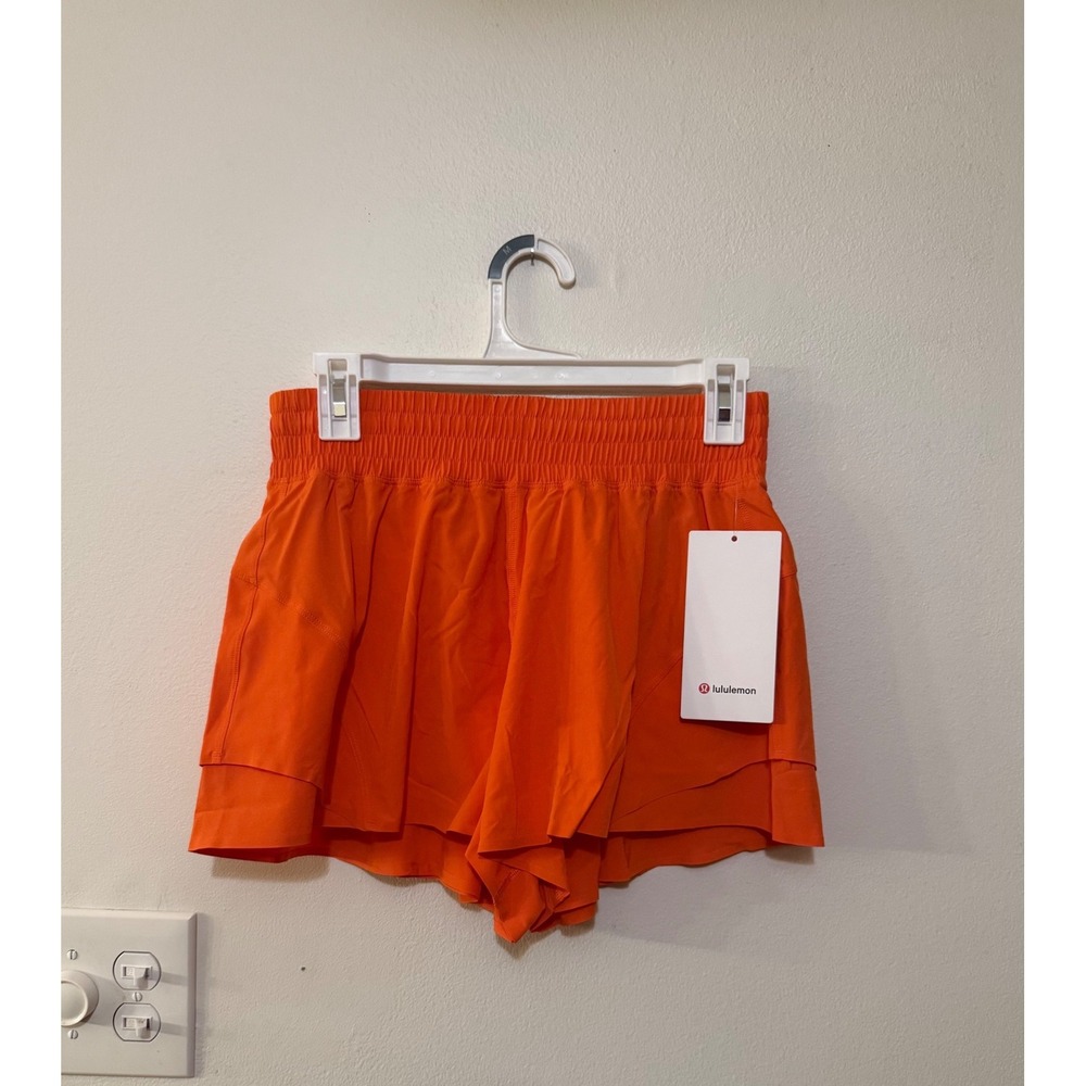 Lululemon Shake It Out High Rise Run Short Size S Orange Punch NWT